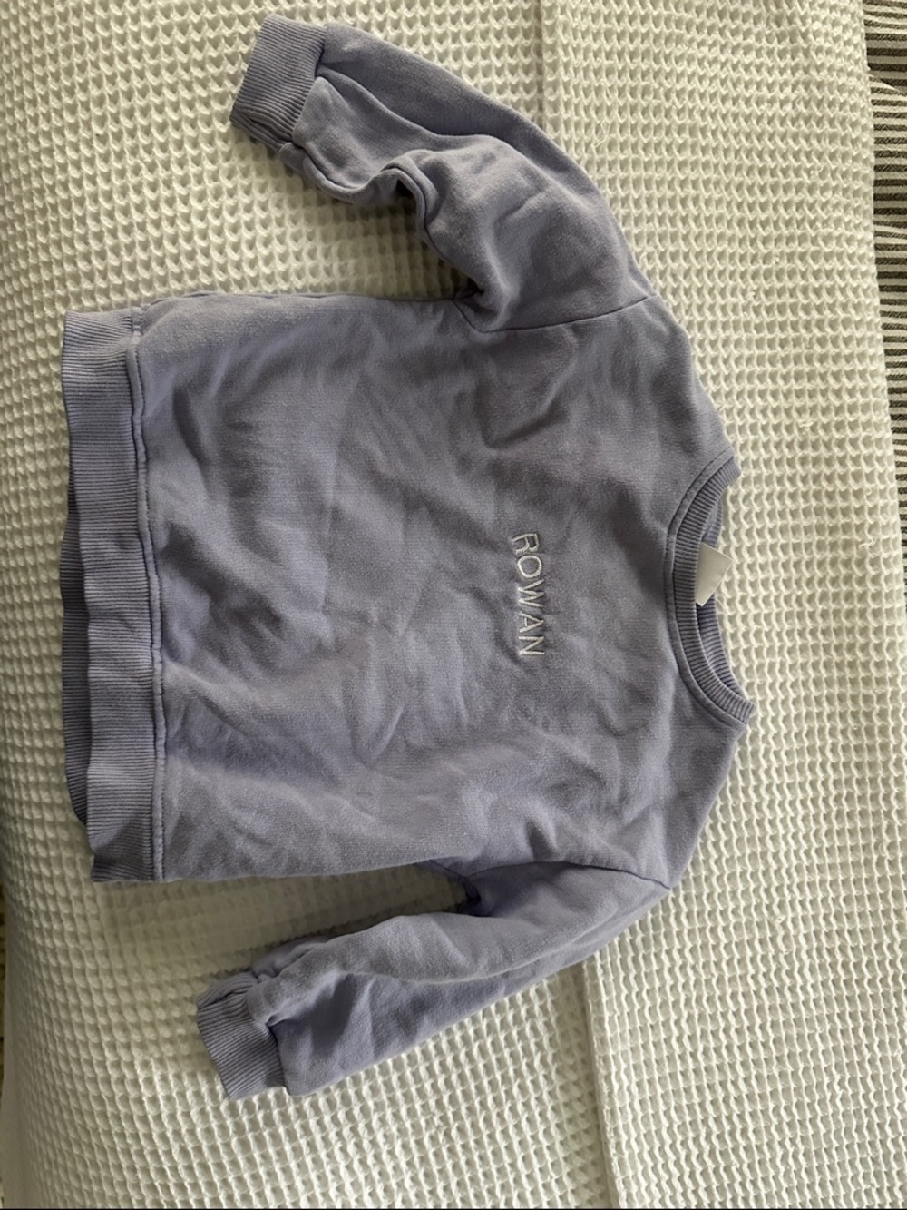 Zara Lavender Crewneck Sweatshirt with ROWAN Embroidery